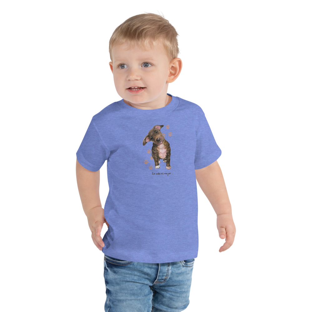Camiseta de Manga Corta para Niño "La Vida es Mejor"