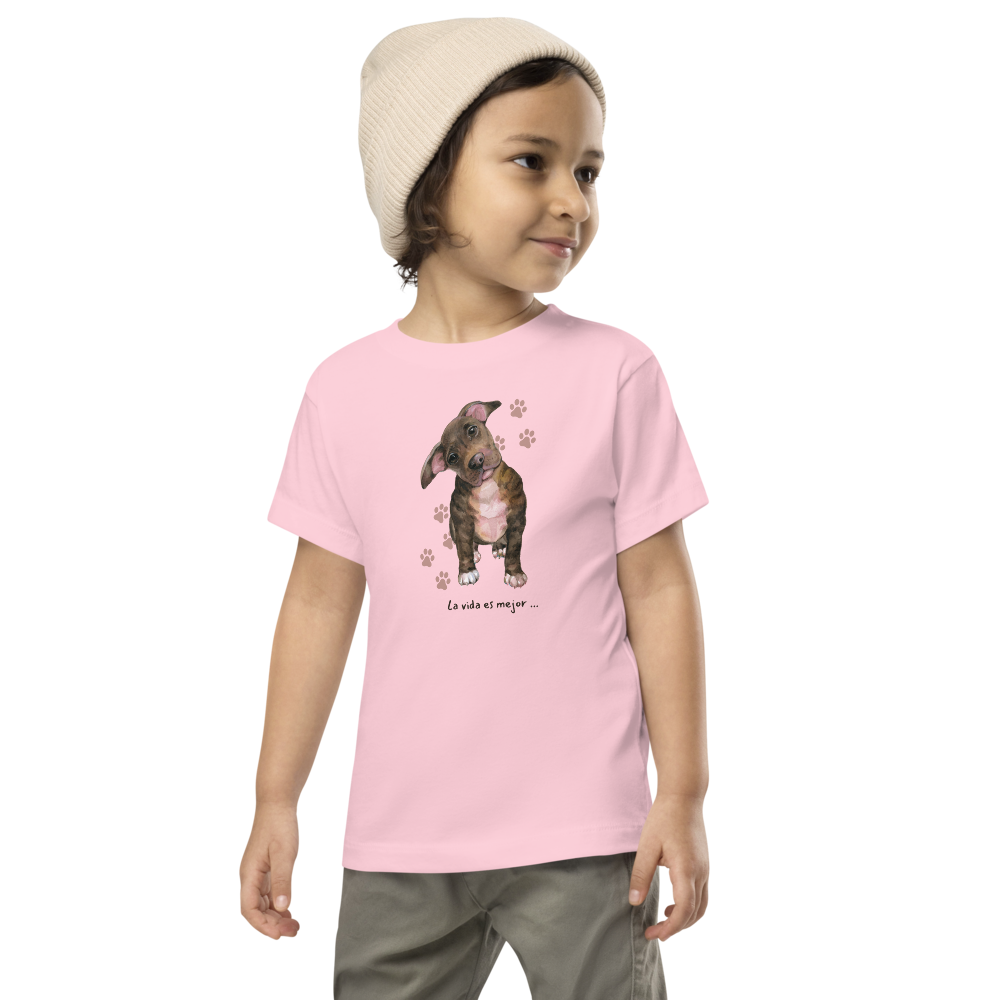 Camiseta de Manga Corta para Niño "La Vida es Mejor"