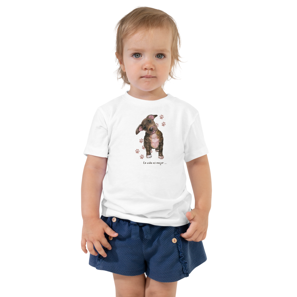 Camiseta de Manga Corta para Niño "La Vida es Mejor"