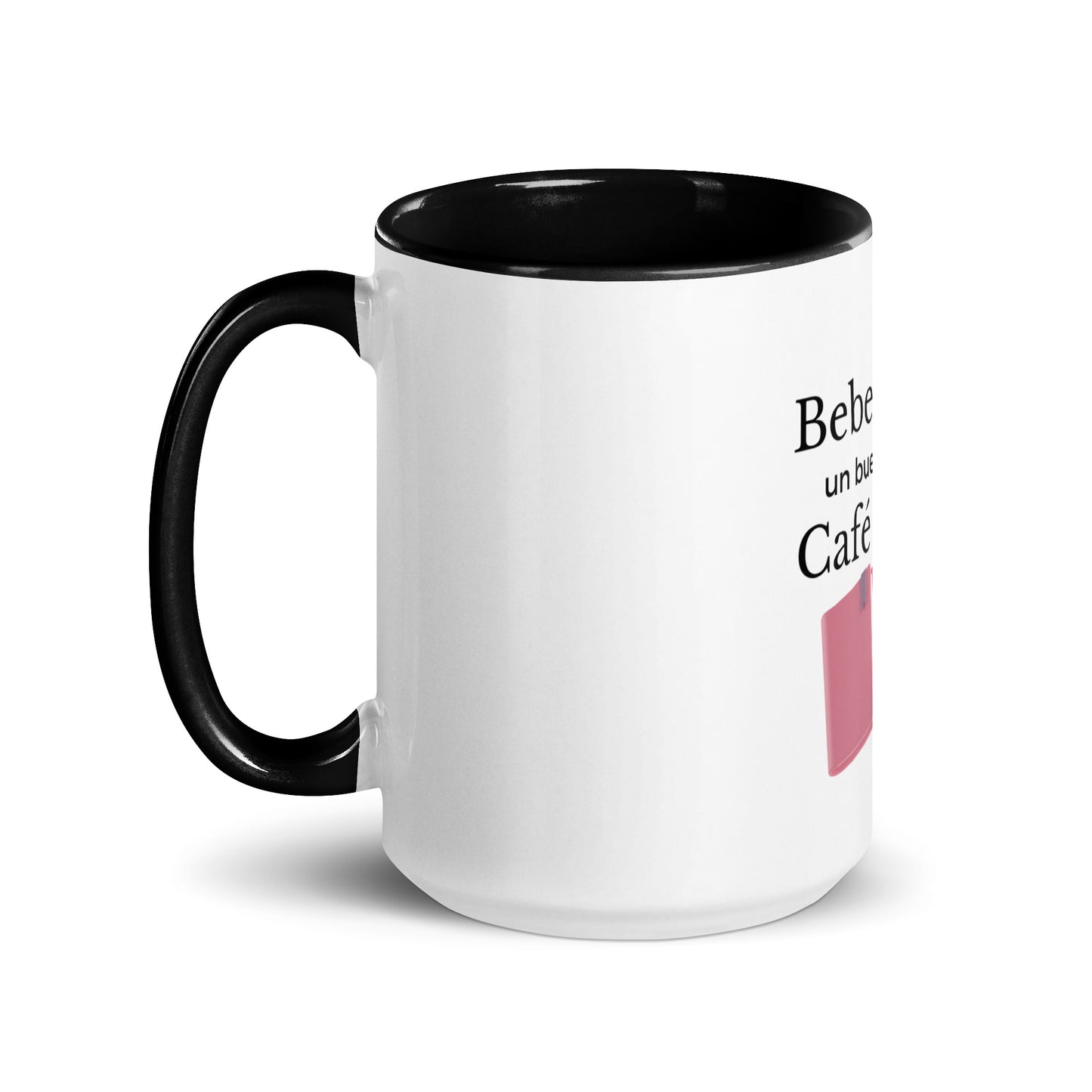 Taza con Color en Interior, Beber un Café un Buen Libro