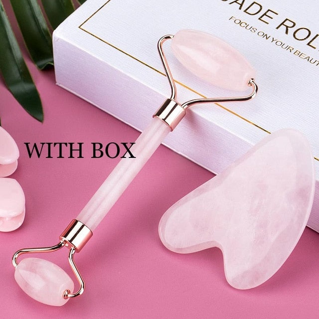 Rose Quartz Crystal Massage Roller