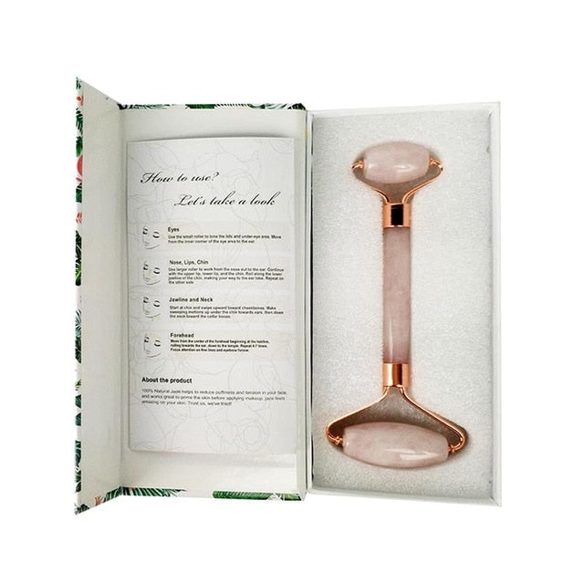 Rose Quartz Crystal Massage Roller
