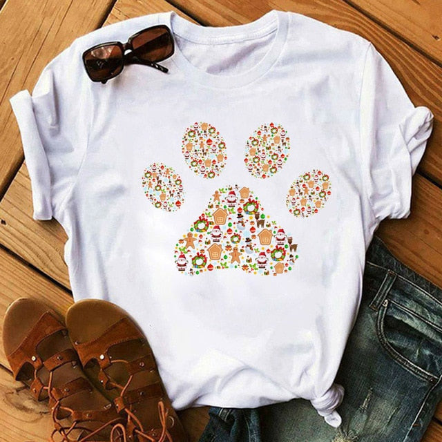 New Dog Paw Love Heart Women's T-shirt