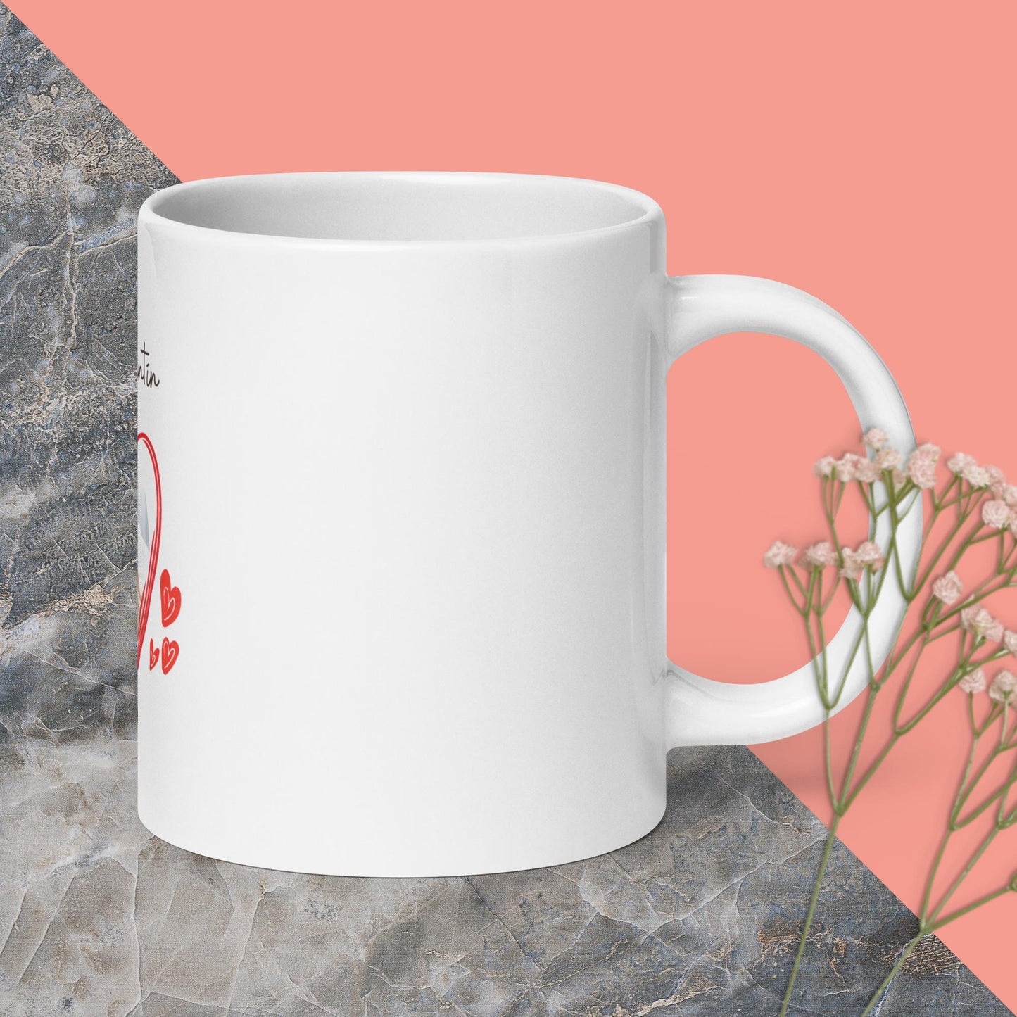 White glossy mug