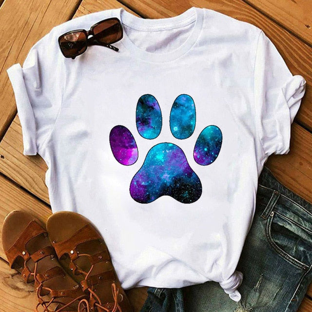 New Dog Paw Love Heart Women's T-shirt