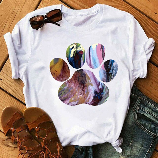 New Dog Paw Love Heart Women's T-shirt